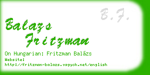 balazs fritzman business card